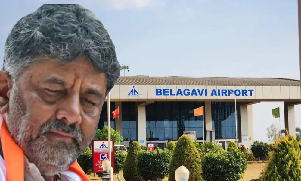DKS shivakumar at Belagavi Airport