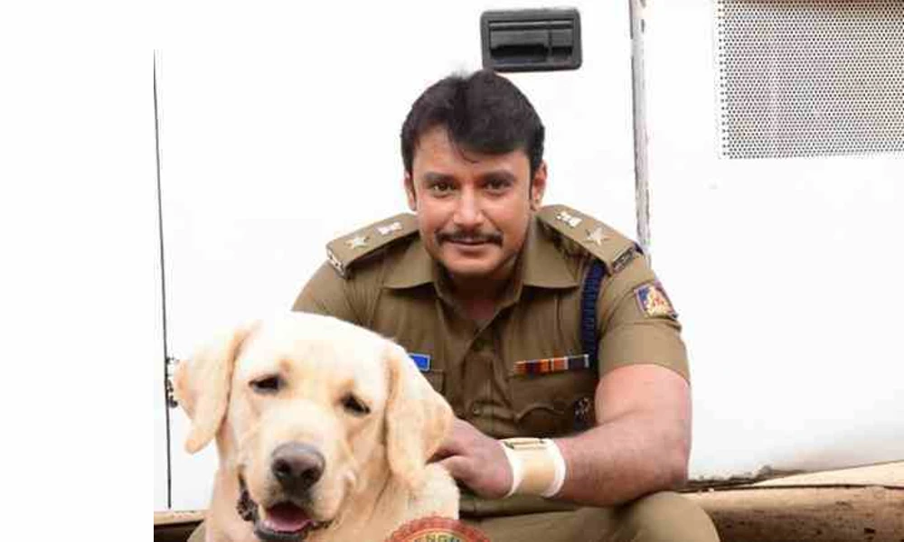 Actor Darshan with dog