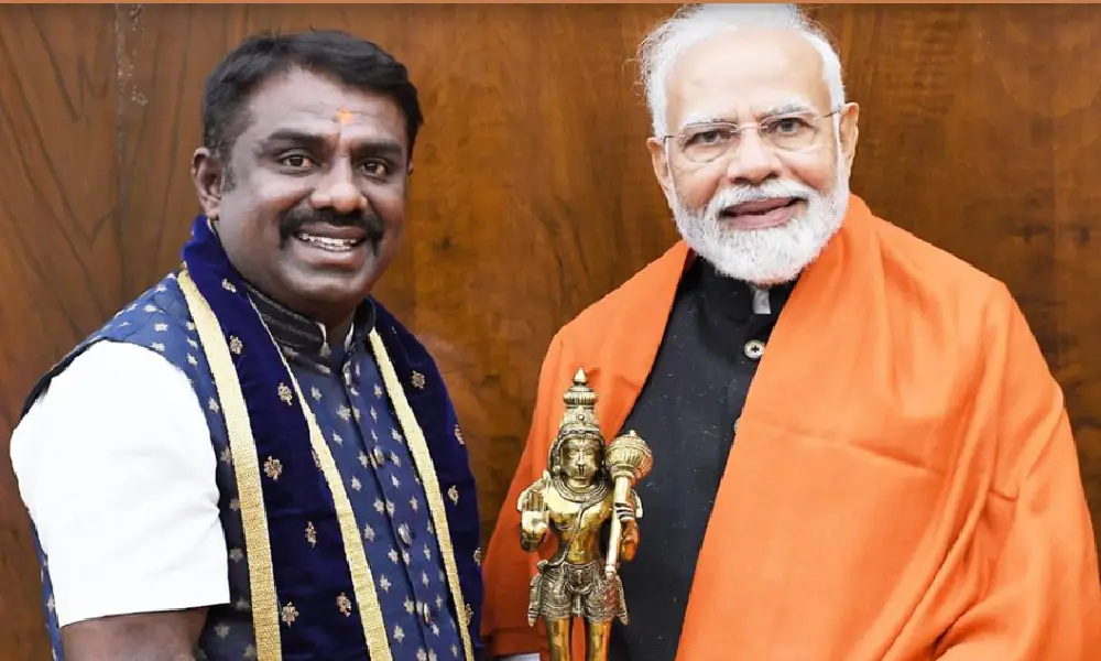 Dhanajaya guruji with PM Narendra Modi