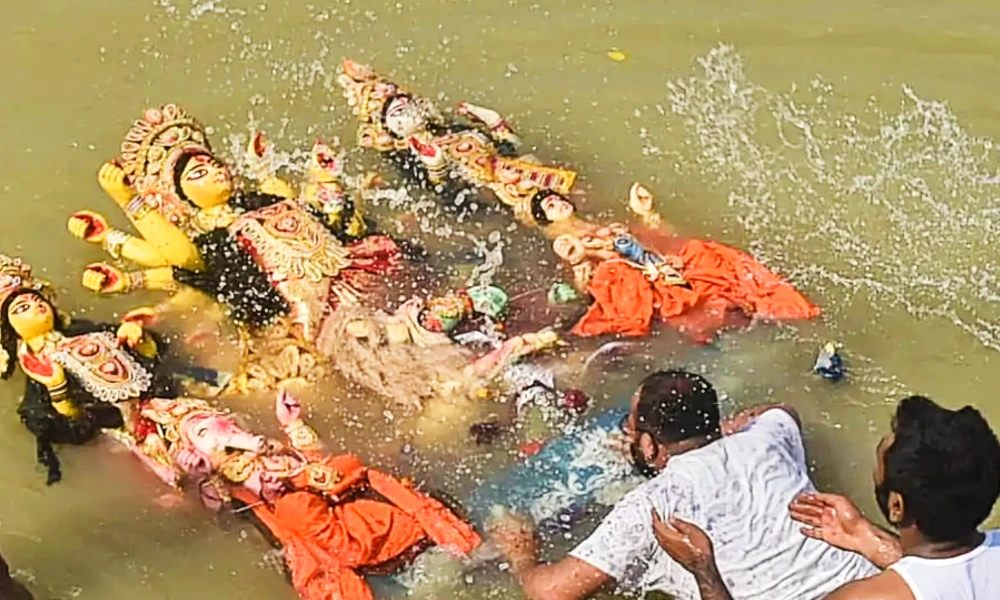 Durga Idol immersion during dasara and water quality will be checked