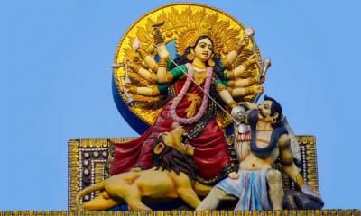 Durga is killing mahishasura Indian culture images