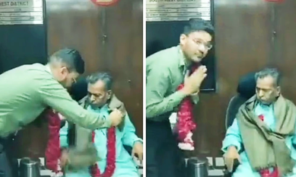 Delhi IAS Officer Welcoming Priest and Offering Office Chair, Viral Video