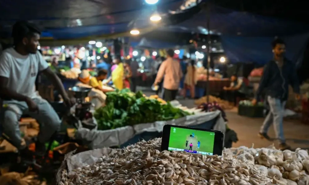 Cos trading with vegetables doesn't have to interrupt watching an India-Pakistan game