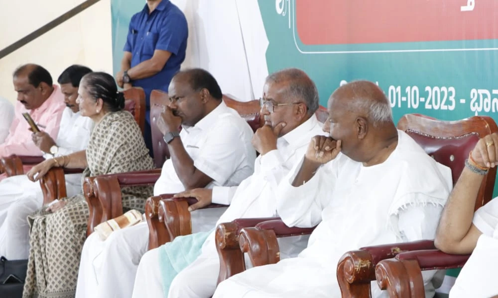 HD Devegowda at JDS Conclave at bidadi