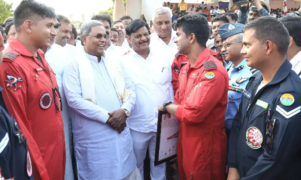 CM Siddaramaiah in Mysore Dasara Air Show