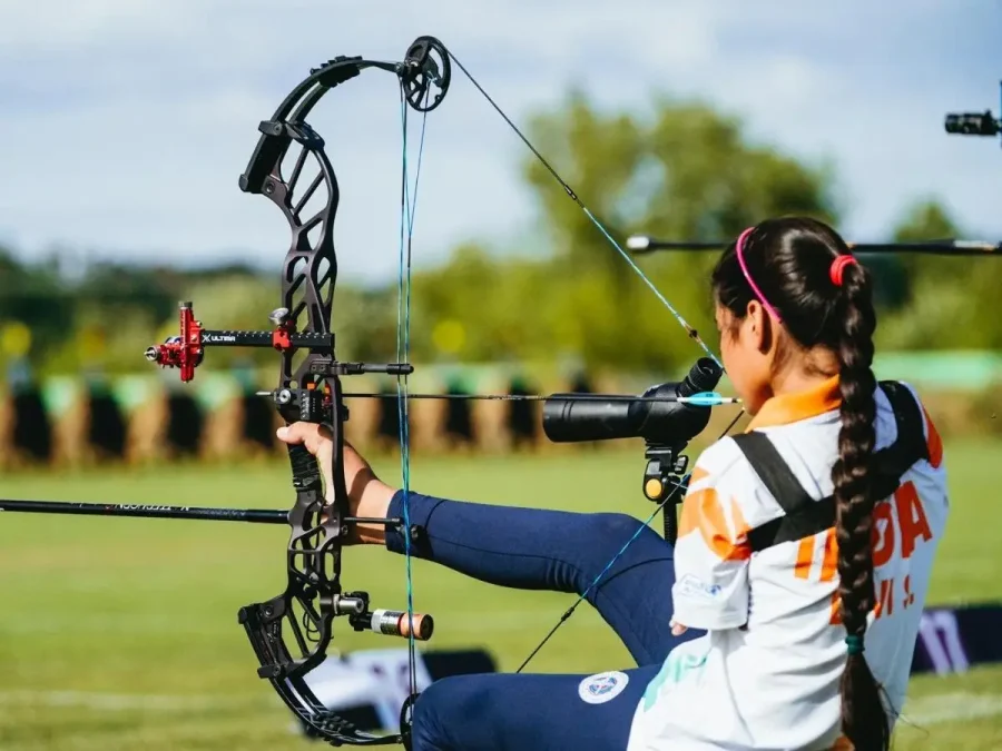 Sheetal devi Para Archer practicing archery