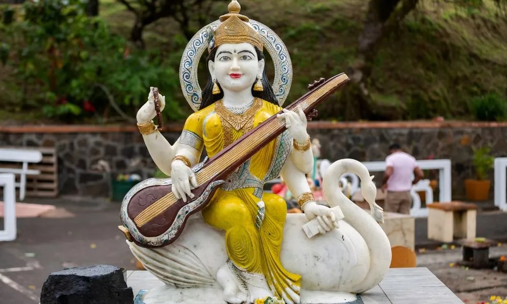 Statue of Hindu Goddess Maa Saraswati