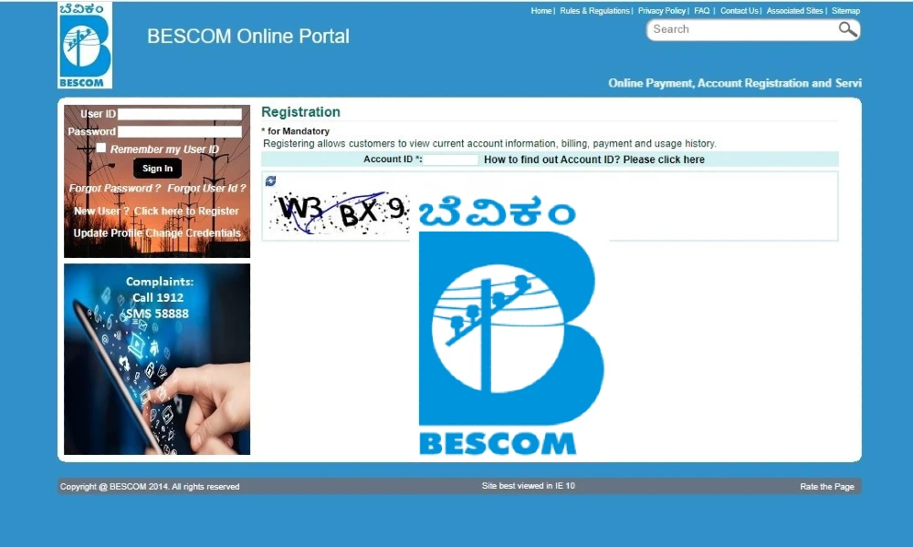 Bescom website