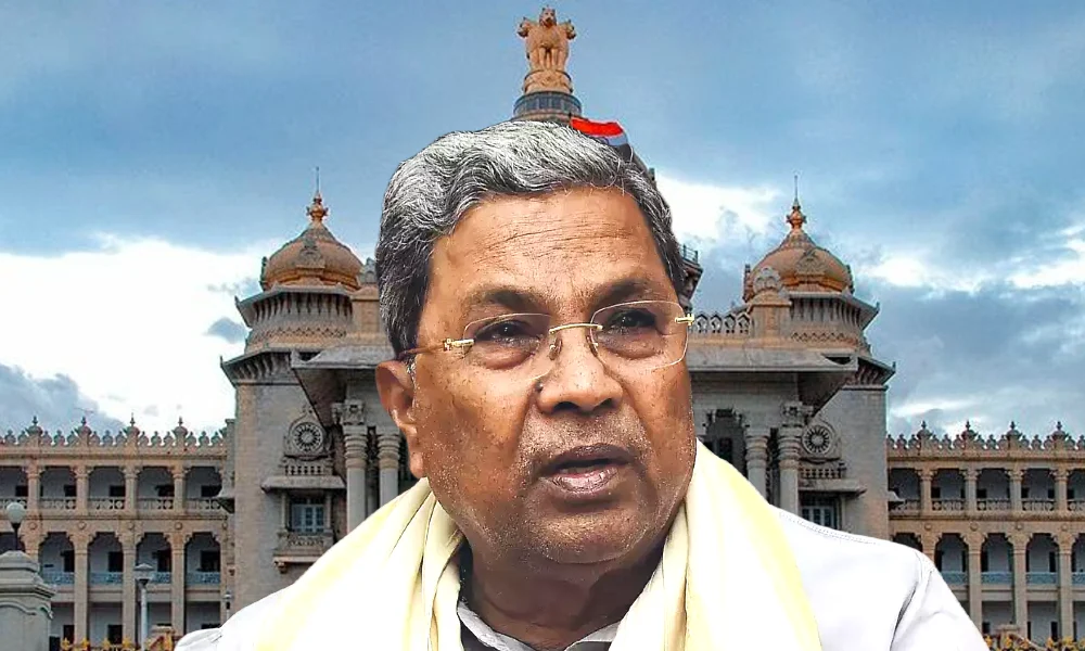 CM Siddaramaiah infront of vidhana soudha