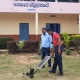 Ripponpet near chikkajeni Government school student Abhishek invents solar based grass cutting machine