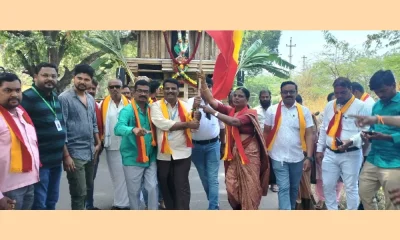 Kannada Jyoti RathaYatra gets welcome in Kudligi