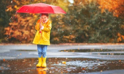 Girl Holding Red Color umbrella
