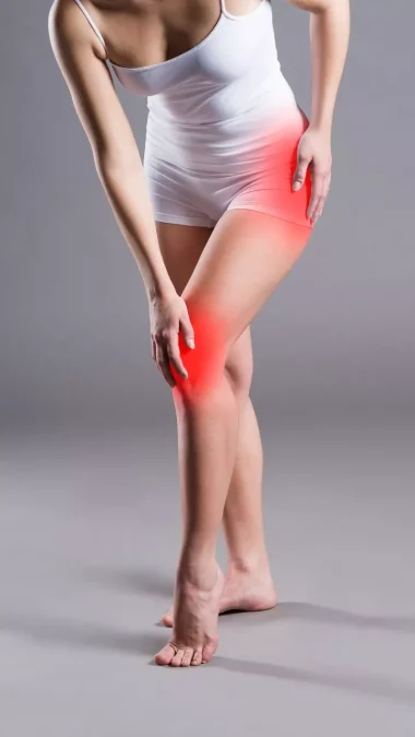Pain in knee joint inflammation on gray background Lemon Water Benefits
