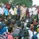 Protest by students parents demanding bus facility at Shira