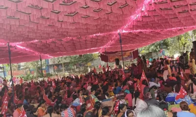 Anganwadi workers protest for implementation of minimum wages