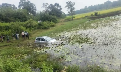 car fell into the lake after the driver lost control at ripponpet