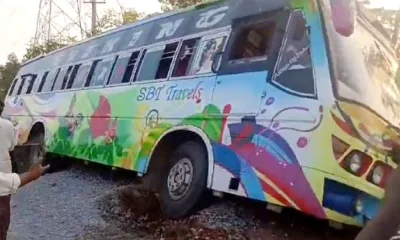 private bus fell into a ditch in shira