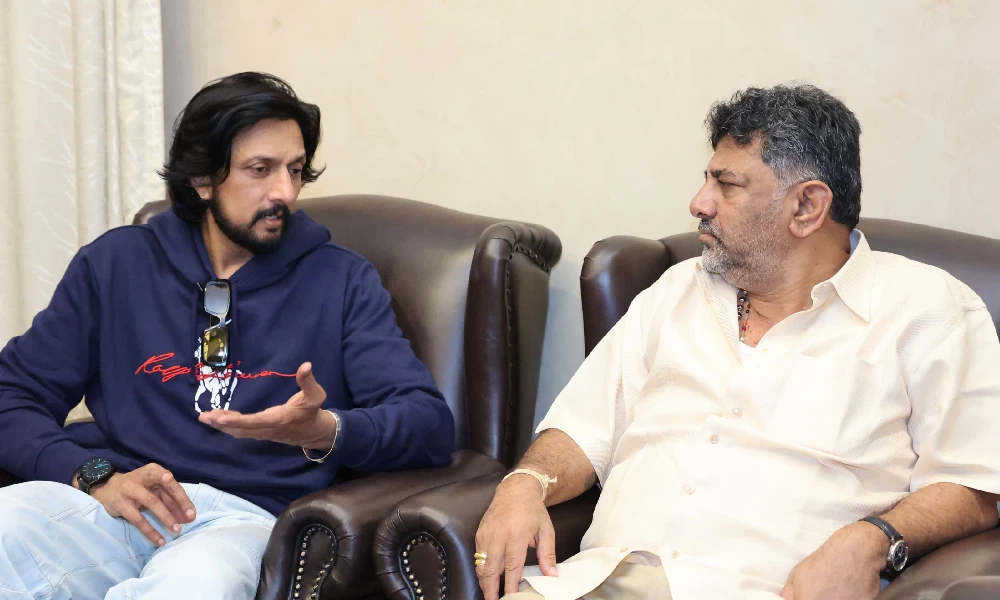 Actor Sudeep meets DK Shivakumar
