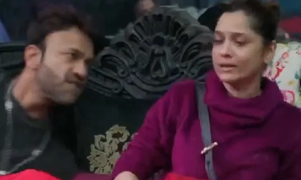 Ankita Lokhande looks shocked as Vicky Jain tries to slap her