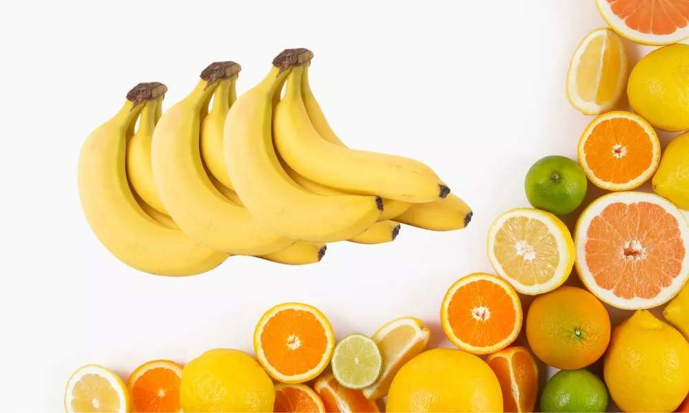 Bananas and citrus fruits