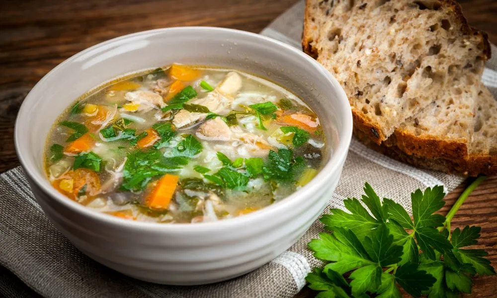 Chicken Soup with Rice and Vegetables