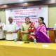 DC B Fauzia Tarannum was felicitated at a blood donation camp held at VTU Regional Center in Kalaburagi