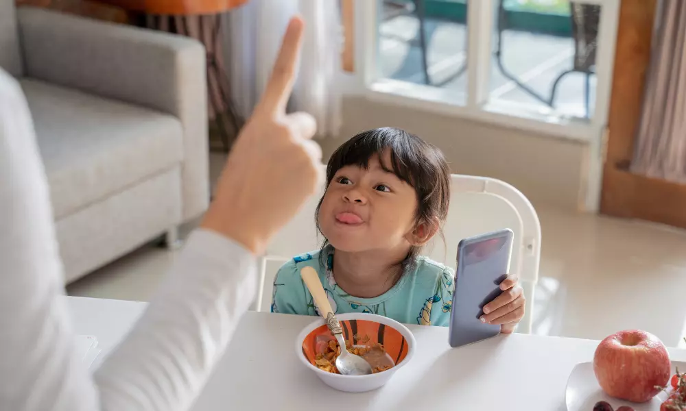 Mother Get Angry with Stubborn Kid Using Mobile Phone