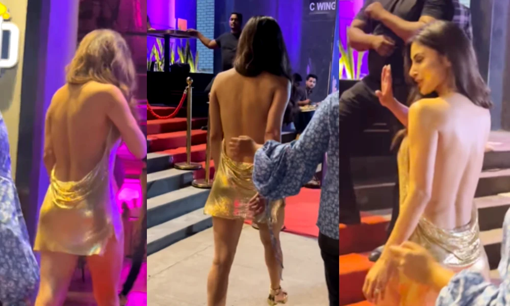 Mouni Roy trolled for her short backless dress