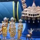 Jeweler From Surat created Ram Temple necklace with 500 american diamonds