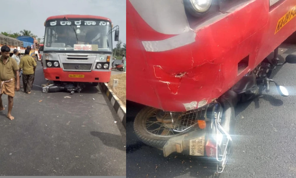 Bike and ksrtc bus accident