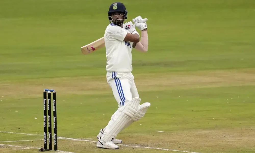 KL Rahul played a number of delightful shots on the second morning; a ramp over the slips standing out