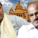 CM Siddaramaiah and HD Kumaraswamy infront of vidhana soudha