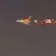 US boeing cargo plane catches fire in mid air