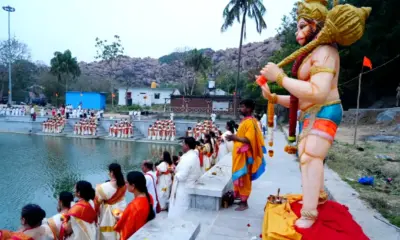 Hanuman tandav mantra chanting in pampasarovar near gangavathi