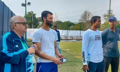 The Indian tennis team at the Islamabad Sports Complex ahead of the Davis Cup 2024 tie against Pakistan, in Islamabad