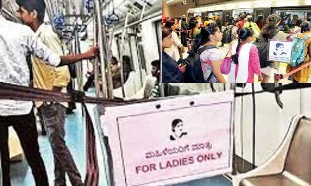Another coach is reserved for women in Namma metro train