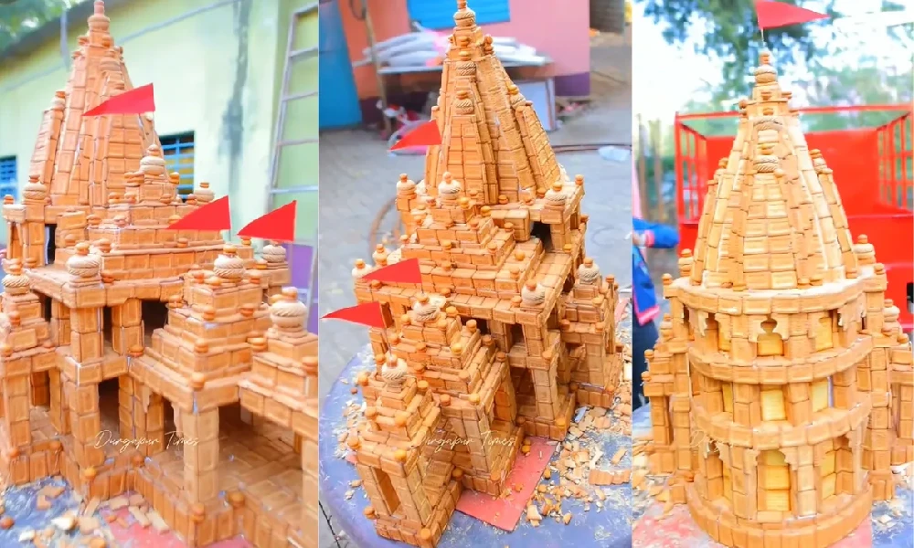 Man makes replica of Ayodhya's Ram Mandir using Parle-G biscuits