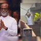 Rajinikanth waves to fans outside his Chennai
