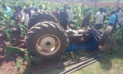 Tractor overturns while ploughing Farmer dies on the spot
