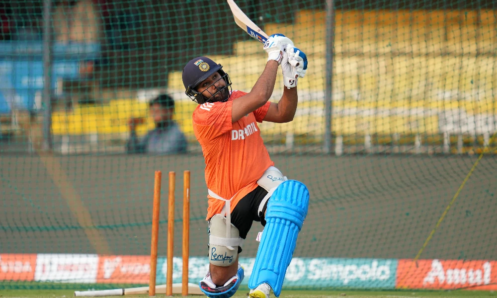Rohit Sharma hits out at the nets