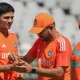 Shubman Gill gets a band-aid on his right thumb