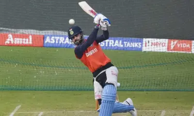 Virat Kohli hits out at the nets
