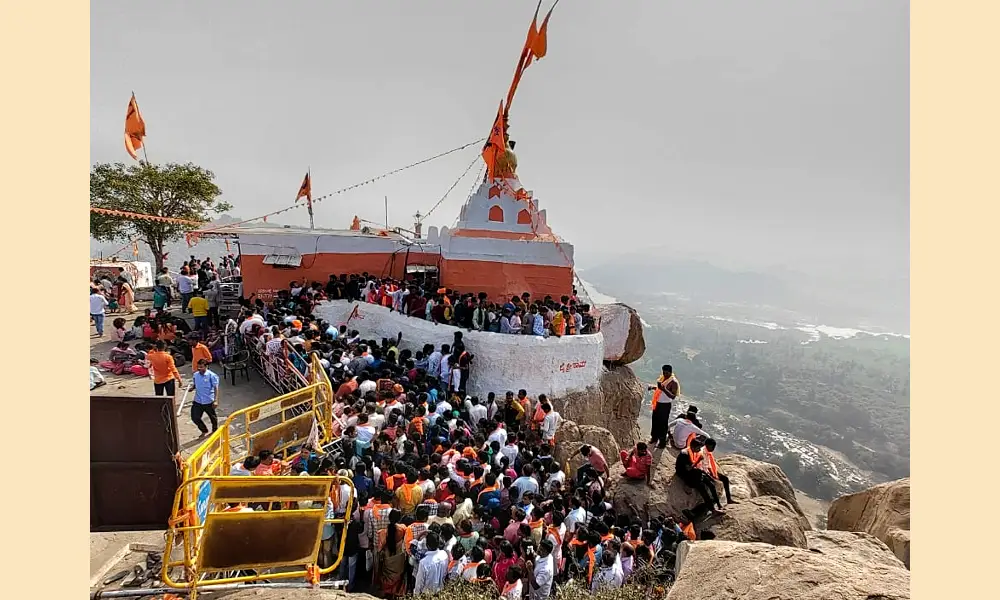 makara sankranti, bhakta sagar at anjanadri hill in gangavathi