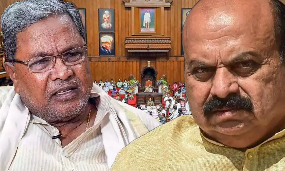 Karnataka Budget Session 2024 talk war between Basavaraj Bommai and CM Siddaramaiah