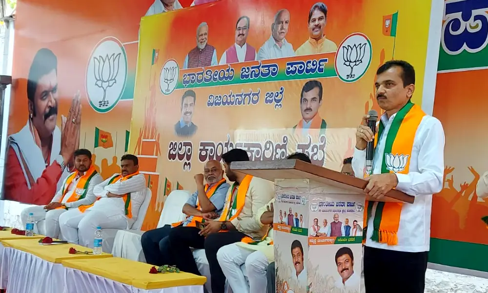 Congress is pushing the state to poverty with false guarantees says BJP District President Channabasavanagowda Patil