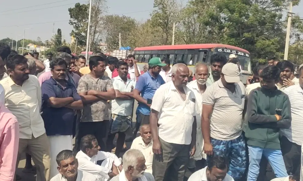 Farmers protest in Chikkanayakanahalli demanding extension of coconut purchase period