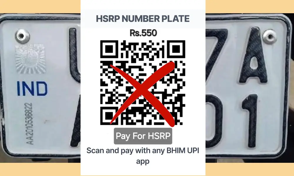 HSRP Number Plate fake links
