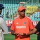 Captain, coach and chief selection: Rohit Sharma, Rahul Dravid and Ajit Agarkar have a chat after the game