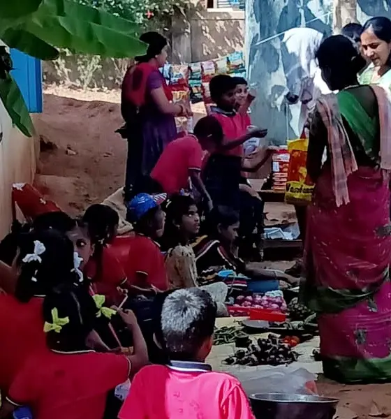 Makkala santhe in Gendla village government school