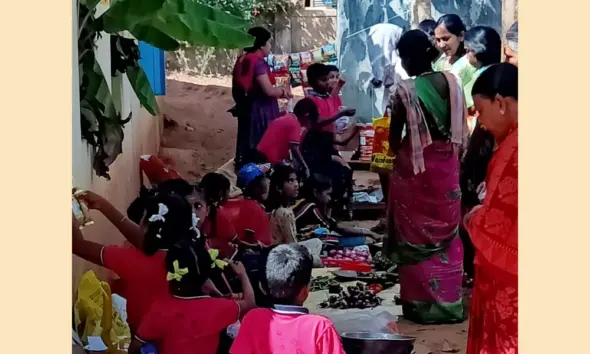 Makkala santhe in Gendla village government school